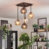 Koyoto Lampa sufitowa, Kula świetlna W kolorze bursztynu, Przezroczysty, Przydymiony, 5-punktowe