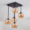 Koyoto Lampa sufitowa, Kula świetlna W kolorze bursztynu, 5-punktowe
