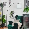 Soungou lampa stojąca, lampa podłogowa łukowa czarny, 1-punktowy, abażur materiałowy