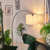 Soungou lampa stojąca, lampa podłogowa łukowa czarny, 1-punktowy, abażur materiałowy