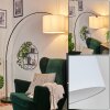 Bassagoda Lampa stojąca, Lampy łukowe Czarny, 1-punktowy, Klosz z tkaniny
