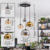 Ripoll Lampa wisząca, Kula świetlna, Lampa wiszącego klastra W kolorze bursztynu, Chrom, Złoty, Przezroczysty, Przydymiony, 4-punktowe