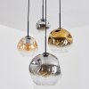 Ripoll Lampa wisząca, Kula świetlna, Lampa wiszącego klastra W kolorze bursztynu, Chrom, Złoty, Przezroczysty, Przydymiony, 4-punktowe