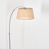 Barcos Lampa stojąca, Lampy łukowe Nikiel matowy, Czarny, 1-punktowy, Klosz z tkaniny