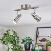 Firan Lampa sufitowa, Spot sufitowy LED Nikiel matowy, 2-punktowe