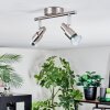 Firan Lampa sufitowa, Spot sufitowy LED Nikiel matowy, 2-punktowe