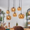 Ripoll Lampa wisząca, Kula świetlna, Lampa wisząca W kolorze bursztynu, 6-punktowe