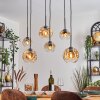 Ripoll lampa wisząca, kula świetlna, lampa wisząca bursztynowy, przezroczysty, 6-punktowe