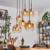 Ripoll lampa wisząca, kula świetlna, lampa wisząca bursztynowy, przezroczysty, 6-punktowe
