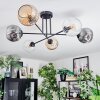 Ripoll Lampa sufitowa, Kula świetlna W kolorze bursztynu, Przezroczysty, Przydymiony, 6-punktowe