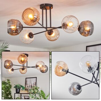 Ripoll Lampa sufitowa, Kula świetlna W kolorze bursztynu, Przezroczysty, Przydymiony, 6-punktowe