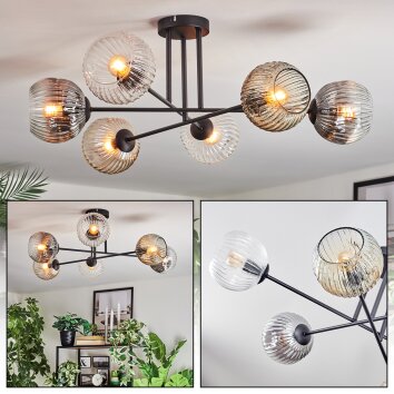 Ripoll lampa sufitowa, kula świetlna bursztynowy, przezroczysty, przydymiony, 6-punktowe