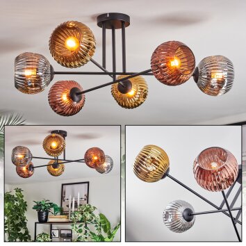 Ripoll lampa sufitowa, kula świetlna chrom, złoty, miedziany, przydymiony, 6-punktowe