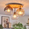 Koyoto lampa sufitowa, kula świetlna 40 cm kolory naturalne, czarny, 3-punktowe