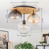 Koyoto lampa sufitowa, kula świetlna 40 cm kolory naturalne, czarny, 3-punktowe
