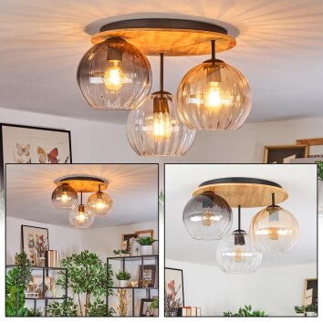 Koyoto Lampa sufitowa, Kula świetlna 40 cm Ecru, Czarny, 3-punktowe