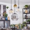 Koyoto lampa wisząca, kula świetlna, lampa wisząca kaskadowa bursztynowy, złoty, przezroczysty, przydymiony, 4-punktowe