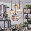 Koyoto lampa wisząca, kula świetlna, lampa wisząca kaskadowa bursztynowy, złoty, przezroczysty, przydymiony, 4-punktowe