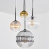 Koyoto lampa wisząca, kula świetlna, lampa wisząca kaskadowa bursztynowy, złoty, przezroczysty, przydymiony, 4-punktowe
