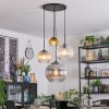 Koyoto lampa wisząca, kula świetlna, lampa wisząca kaskadowa bursztynowy, złoty, przezroczysty, przydymiony, 4-punktowe