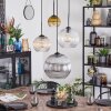 Koyoto lampa wisząca, kula świetlna, lampa wisząca kaskadowa bursztynowy, złoty, przezroczysty, przydymiony, 4-punktowe