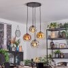 Ripoll lampa wisząca, kula świetlna, lampa wisząca kaskadowa złoty, przezroczysty, miedziany, przydymiony, 4-punktowe