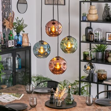 Ripoll Lampa wisząca, Kula świetlna, Lampa wiszącego klastra Niebeieski, Zielony, W kolorze miedzi, 4-punktowe Ripoll Lampa wisząca, Kula świetlna, Lampa wiszącego klastra Niebeieski, Zielony, W kolorze miedzi, 4-punktowe