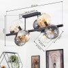 Koyoto lampa sufitowa, kula świetlna bursztynowy, przezroczysty, przydymiony, 8-punktowe