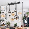 Gastor Lampa wisząca, Kula świetlna, Lampa wisząca W kolorze bursztynu, Chrom, Przezroczysty, Przydymiony, 8-punktowe