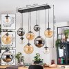 Gastor Lampa wisząca, Kula świetlna, Lampa wisząca W kolorze bursztynu, Chrom, Przezroczysty, Przydymiony, 8-punktowe