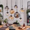 Gastor lampa wisząca, kula świetlna, lampa wisząca bursztynowy, chrom, przezroczysty, przydymiony, 8-punktowe