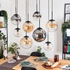 Gastor lampa wisząca, kula świetlna, lampa wisząca bursztynowy, chrom, przezroczysty, przydymiony, 8-punktowe