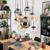 Gastor lampa wisząca, kula świetlna, lampa wisząca bursztynowy, chrom, przezroczysty, przydymiony, 8-punktowe