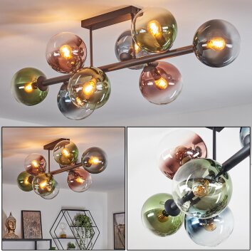 Gastor lampa sufitowa, kula świetlna niebeieski, zielony, przezroczysty, miedziany, 8-punktowe