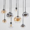 Ripoll lampa wisząca, kula świetlna, lampa wisząca bursztynowy, przezroczysty, przydymiony, 8-punktowe