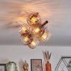Koyoto Lampa sufitowa, Kula świetlna W kolorze bursztynu, Przezroczysty, Przydymiony, 8-punktowe