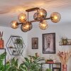 Koyoto lampa sufitowa, kula świetlna bursztynowy, przydymiony, 8-punktowe