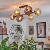 Koyoto Lampa sufitowa, Kula świetlna W kolorze bursztynu, Przydymiony, 8-punktowe