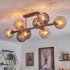 Koyoto Lampa sufitowa, Kula świetlna W kolorze bursztynu, Przydymiony, 8-punktowe