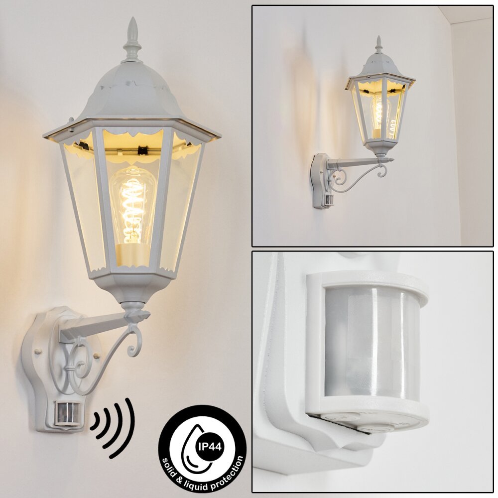 Hongkong Zewnętrzny kinkiet, Lampa ścienna Biały, 1-punktowy, Czujnik ruchu main product photo