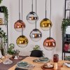Gastor Lampa wisząca, Kula świetlna, Lampa wisząca Chrom, Złoty, Przezroczysty, W kolorze miedzi, Przydymiony, 6-punktowe