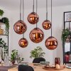 Gastor Lampa wisząca, Kula świetlna, Lampa wisząca W kolorze miedzi, 6-punktowe