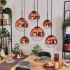 Gastor lampa wisząca, kula świetlna, lampa wisząca przezroczysty, miedziany, 6-punktowe
