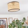Ramila lampa sufitowa naturalny, czarny, 1-punktowy