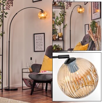 Ripoll lampa stojąca, lampa podłogowa łukowa czarny, 1-punktowy