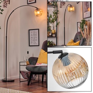 Ripoll lampa stojąca, lampa podłogowa łukowa czarny, 1-punktowy