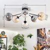 Koyoto lampa sufitowa, kula świetlna 73 cm bursztynowy, przezroczysty, przydymiony, 6-punktowe