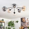 Koyoto lampa sufitowa, kula świetlna 73 cm bursztynowy, przezroczysty, przydymiony, 6-punktowe