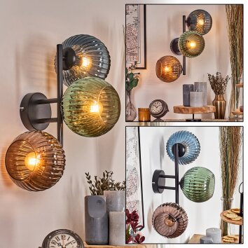 Koyoto Kula świetlna, Lampa ścienna Niebeieski, Zielony, W kolorze miedzi, 3-punktowe Koyoto Kula świetlna, Lampa ścienna Niebeieski, Zielony, W kolorze miedzi, 3-punktowe