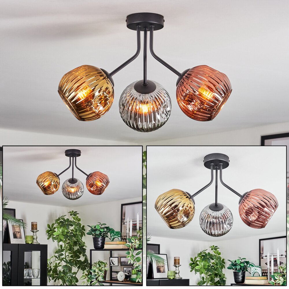 Ripoll Lampa sufitowa, Kula świetlna Chrom, Złoty, W kolorze miedzi, Przydymiony, 3-punktowe main product photo